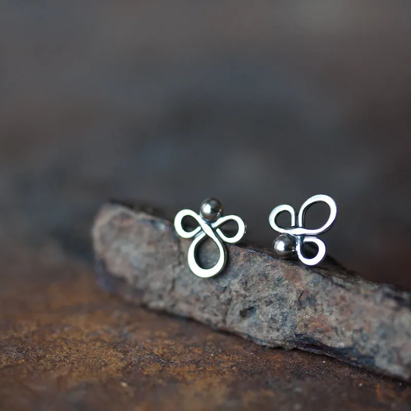 Small abstract sterling silver stud earrings