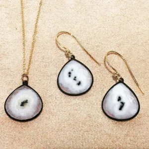 Solar Quartz Earring and Necklace Set