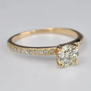 Special 1.00 CT Round Cut Diamond Engagement Ring in 14KT Yellow Gold