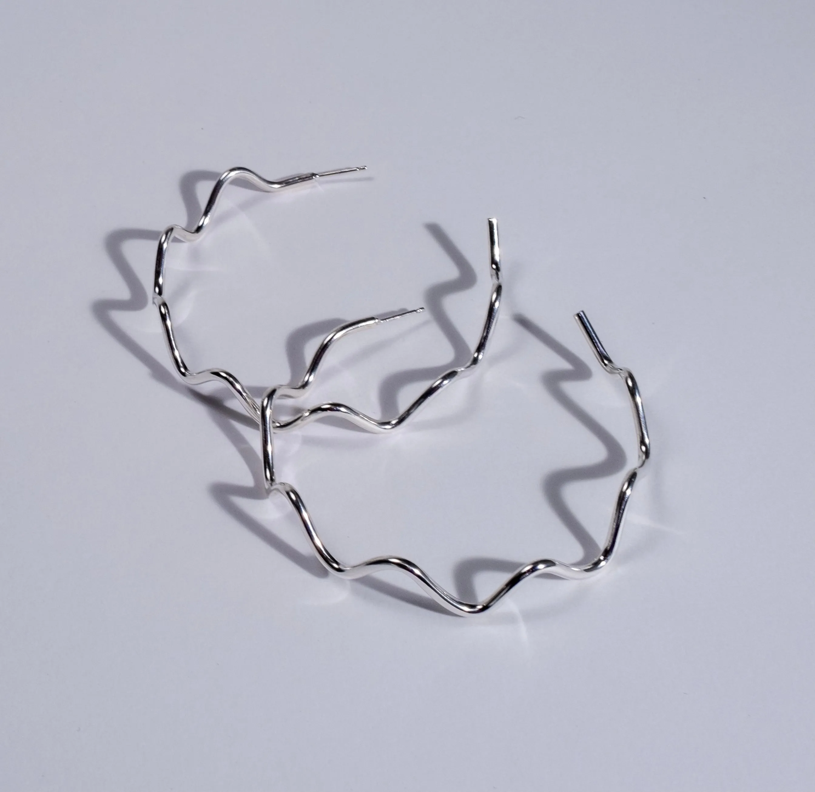 Squiggle Hoop Earrings - Choose Your Metal