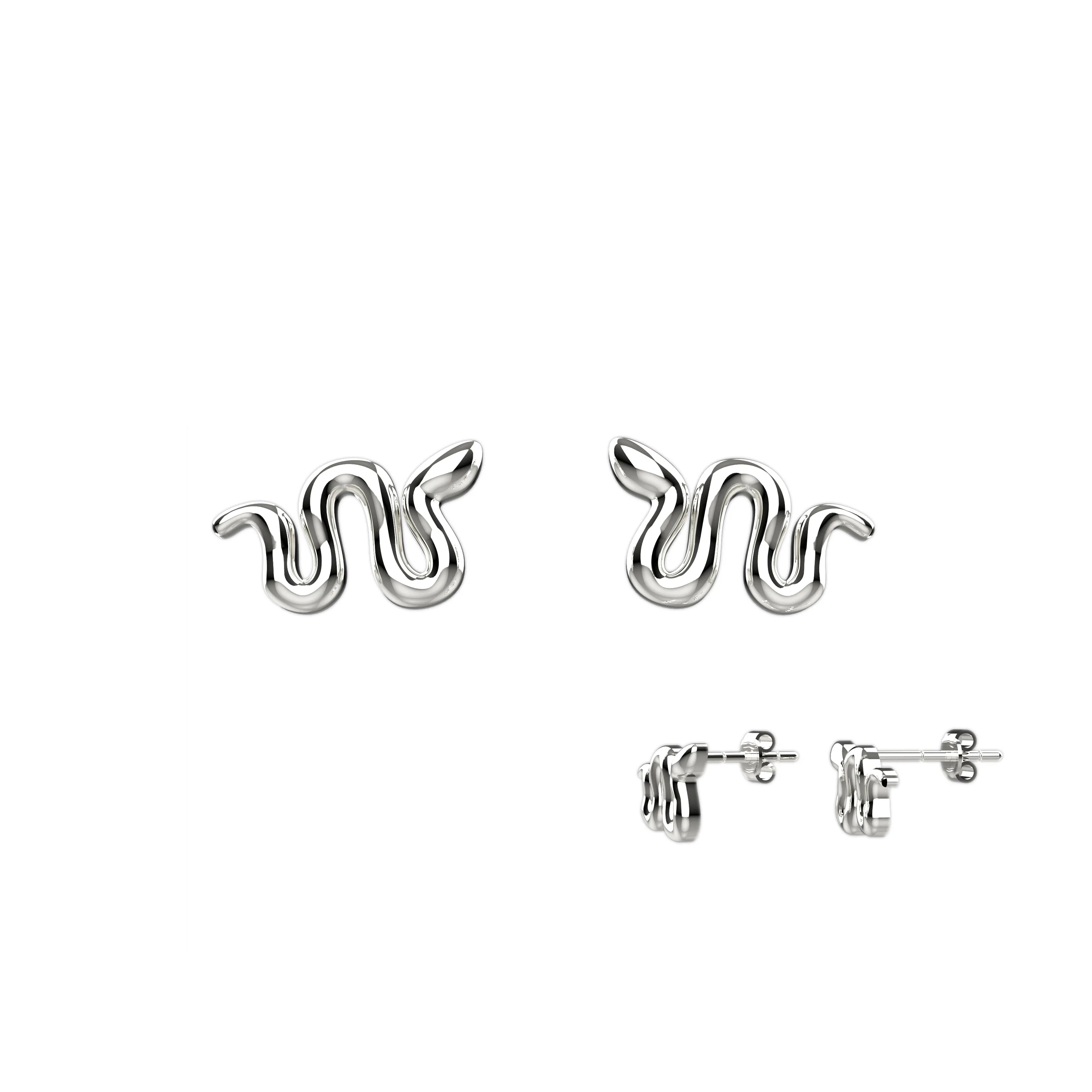 Stud Ears Jewelry With Cobra Snake