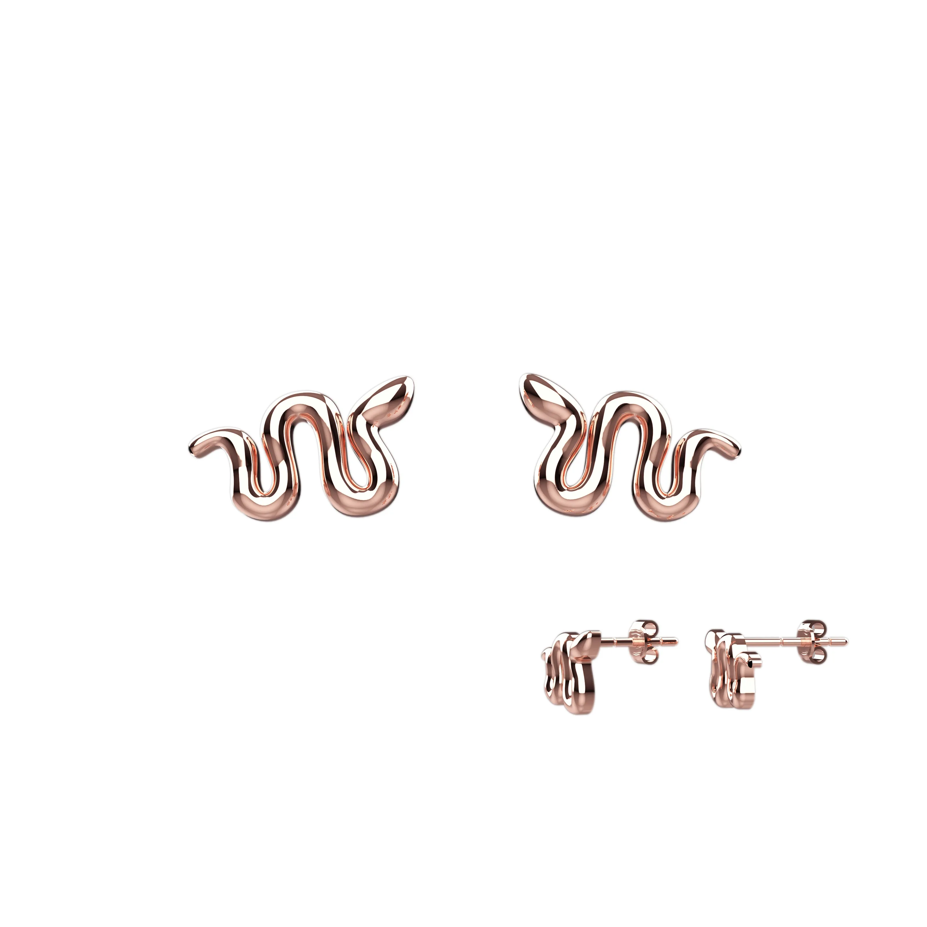 Stud Ears Jewelry With Cobra Snake