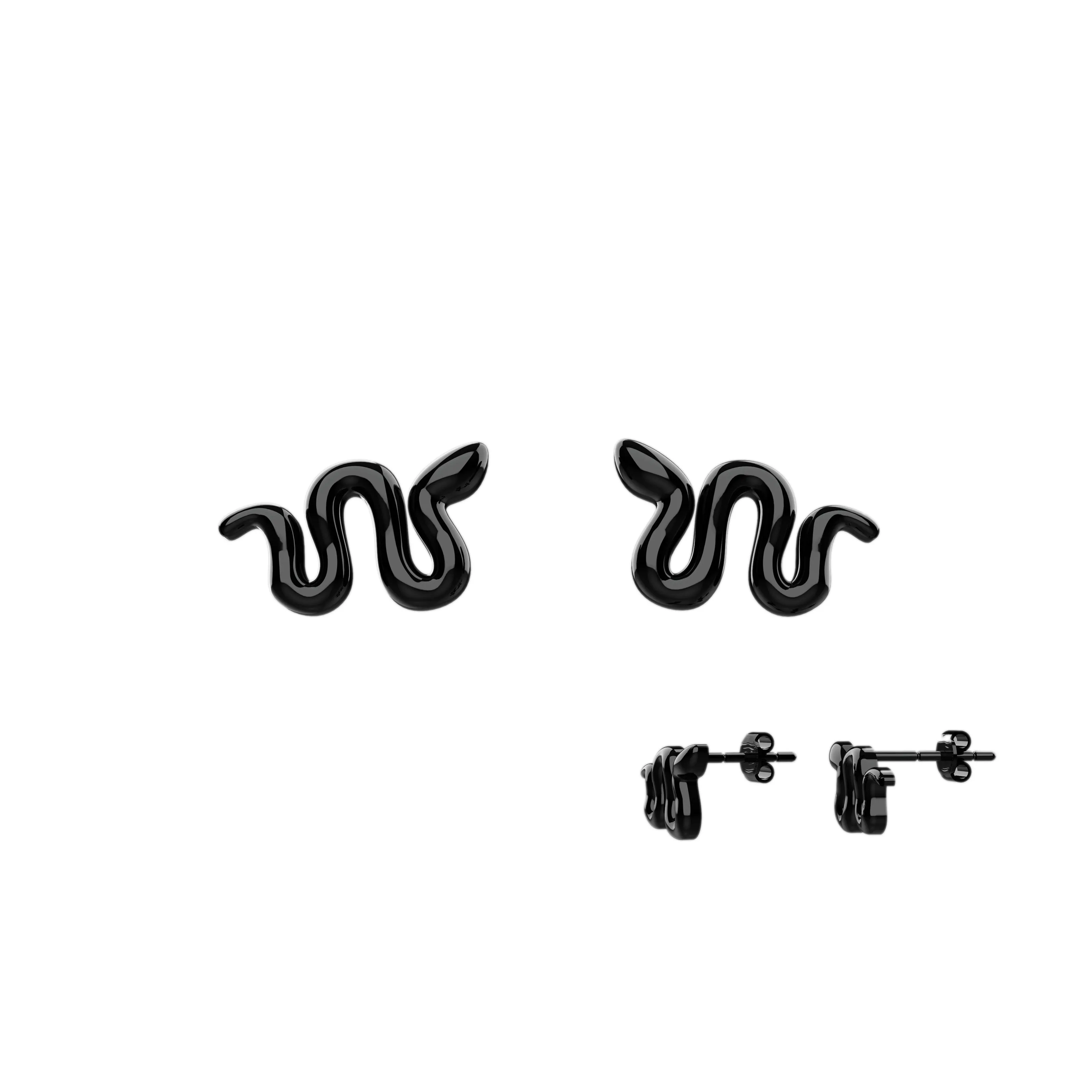 Stud Ears Jewelry With Cobra Snake