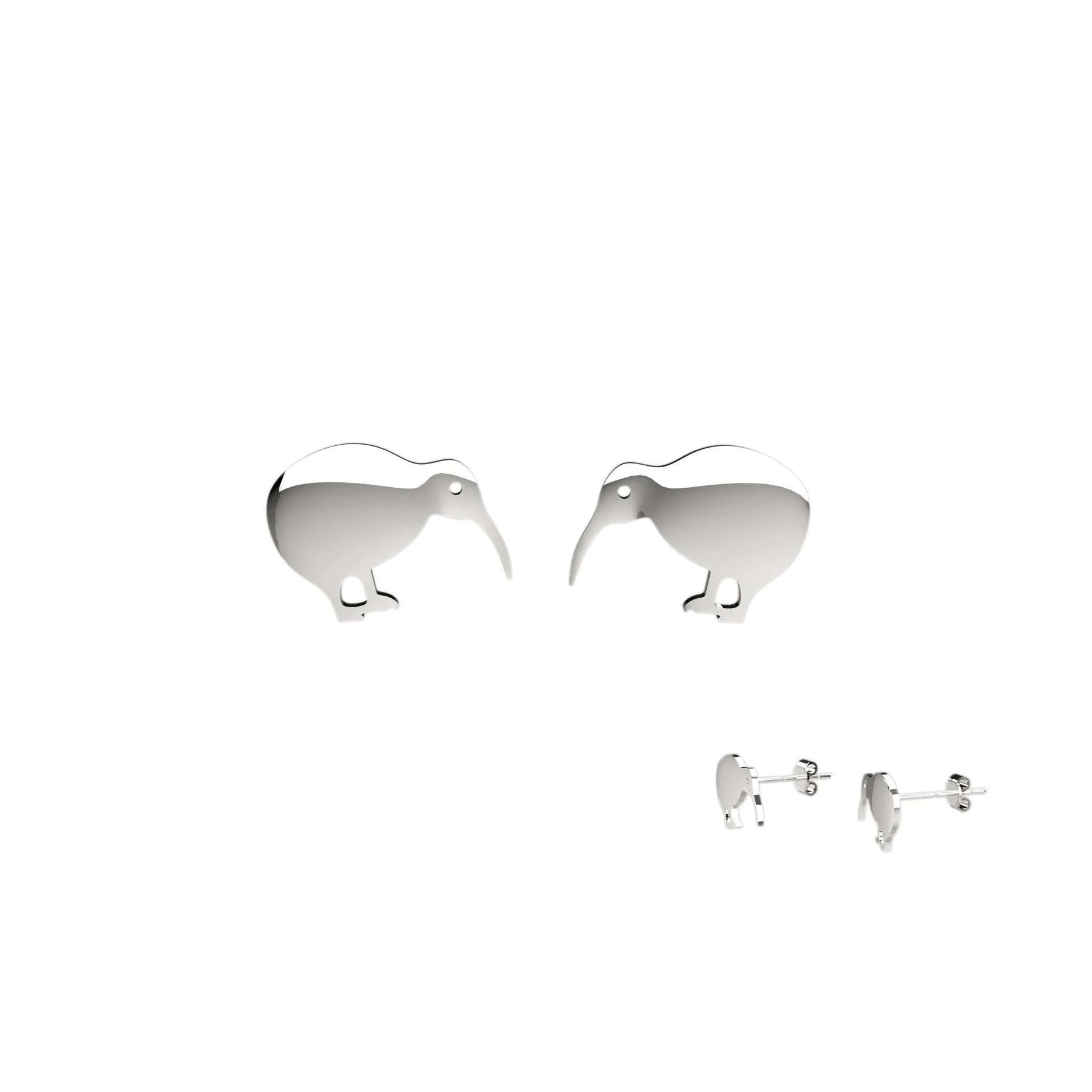 Stud With Kiwi Bird Ear Jewelry