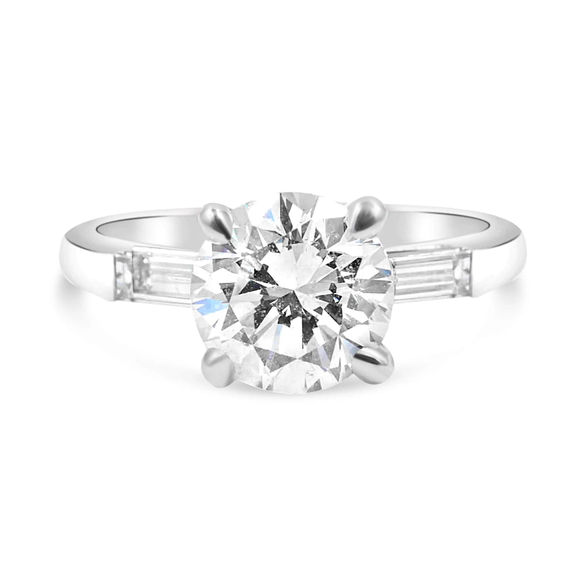 TAYLOR | Round Double Baguette Engagement Ring