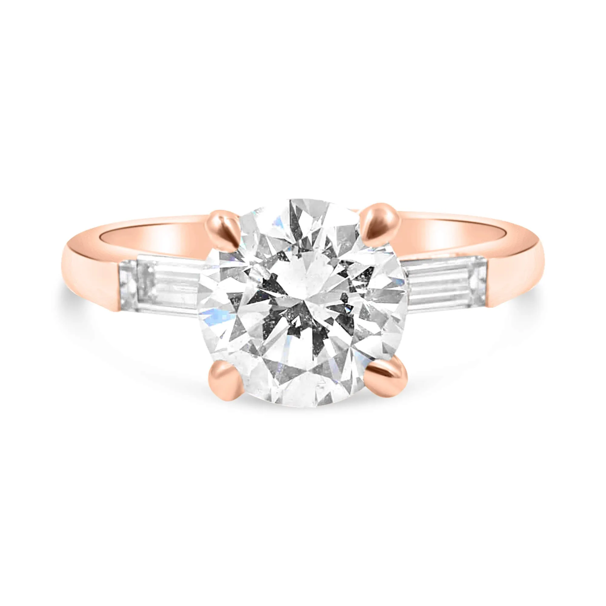 TAYLOR | Round Double Baguette Engagement Ring