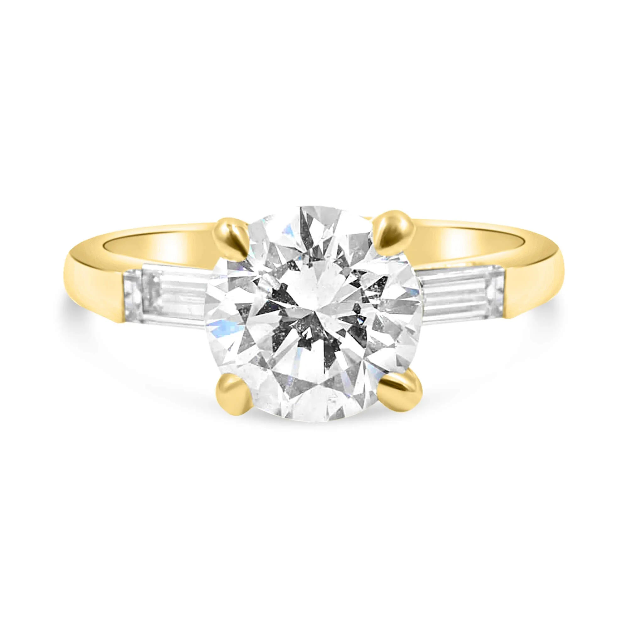 TAYLOR | Round Double Baguette Engagement Ring