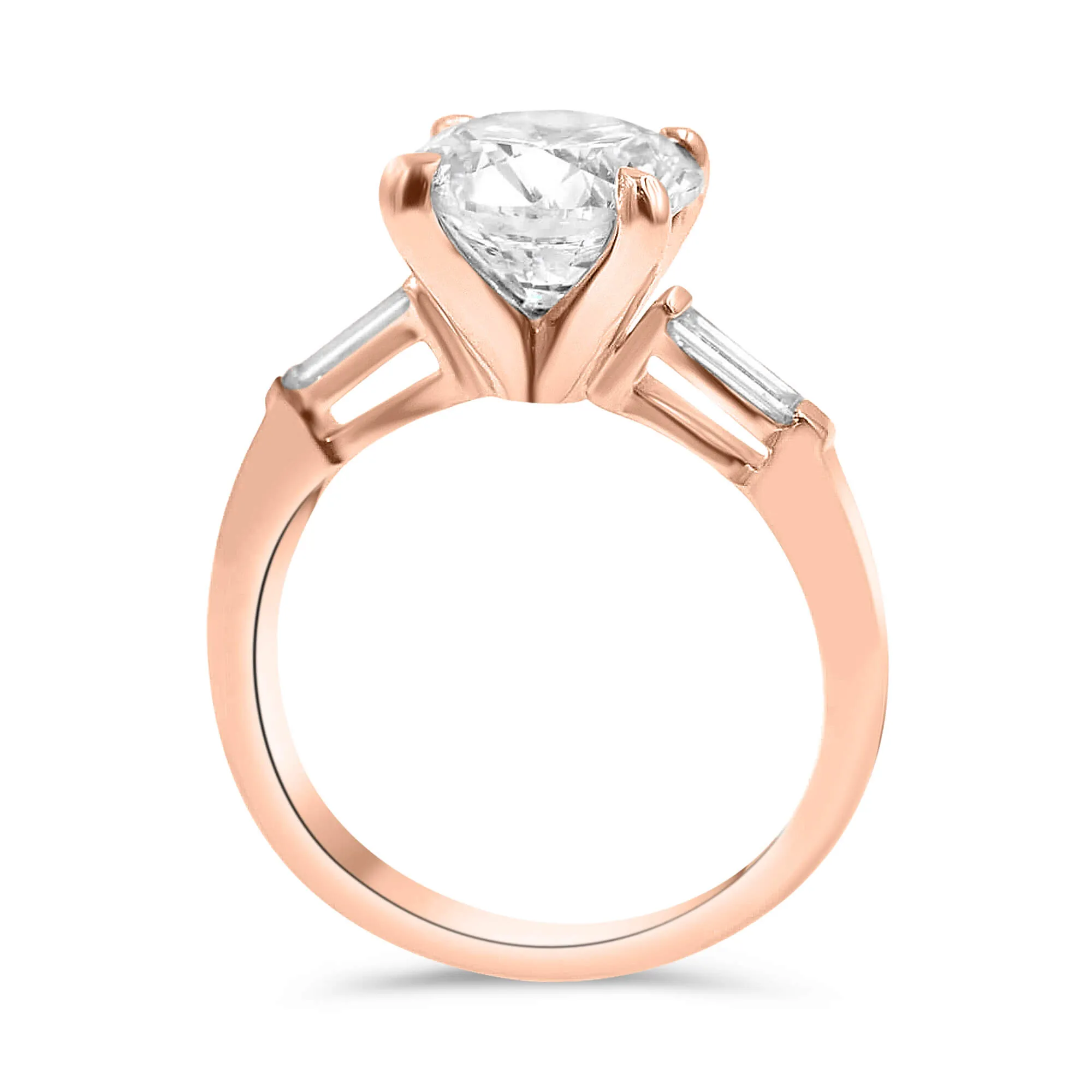 TAYLOR | Round Double Baguette Engagement Ring