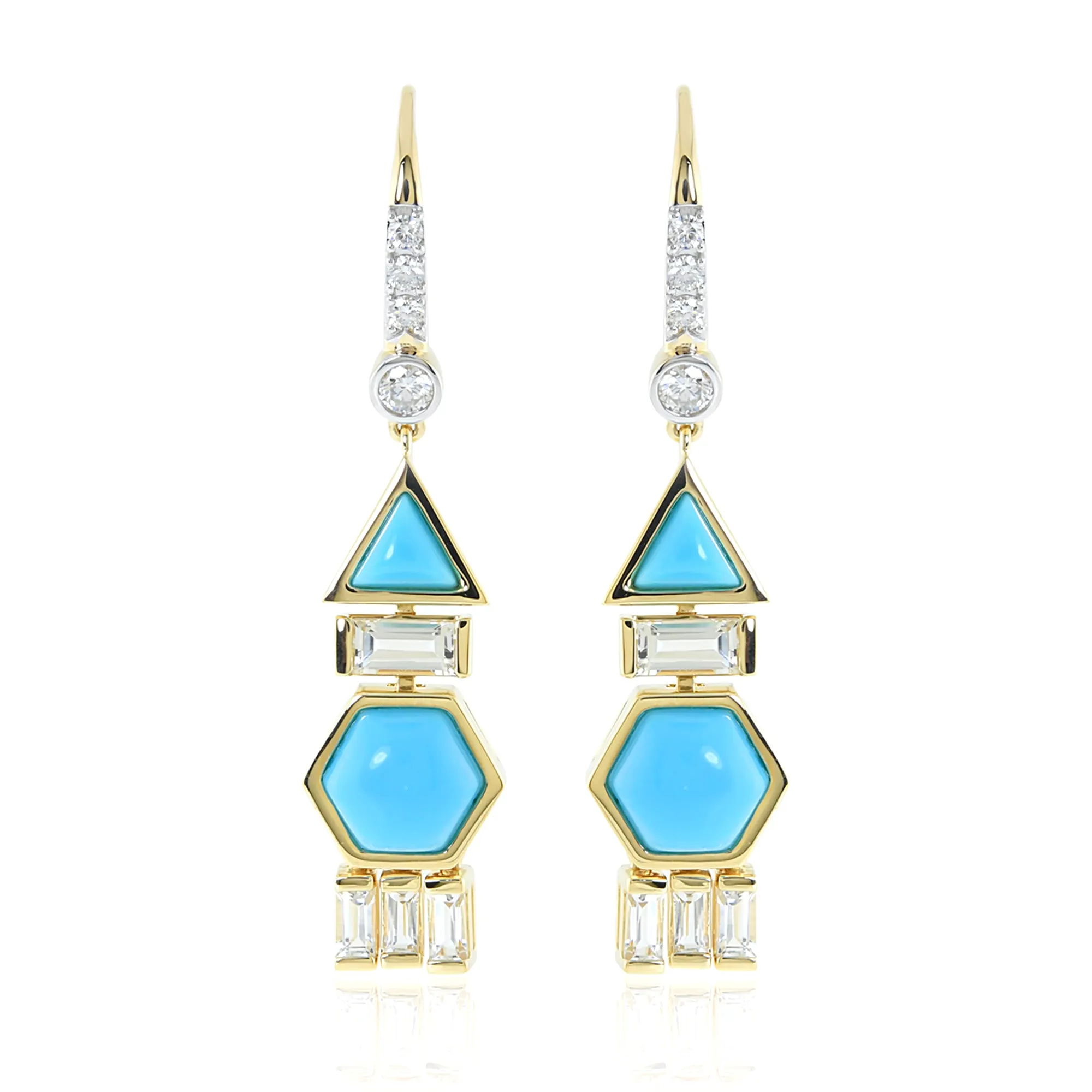 The Dreamer 18K Honeycomb Gemstone Dangle Earrings