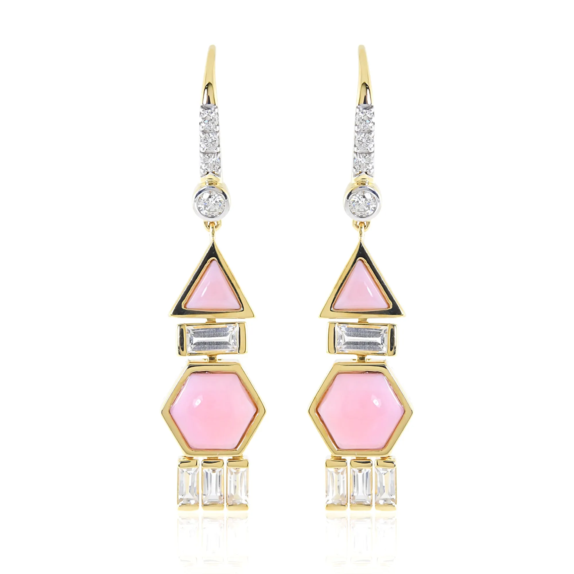 The Dreamer 18K Honeycomb Gemstone Dangle Earrings