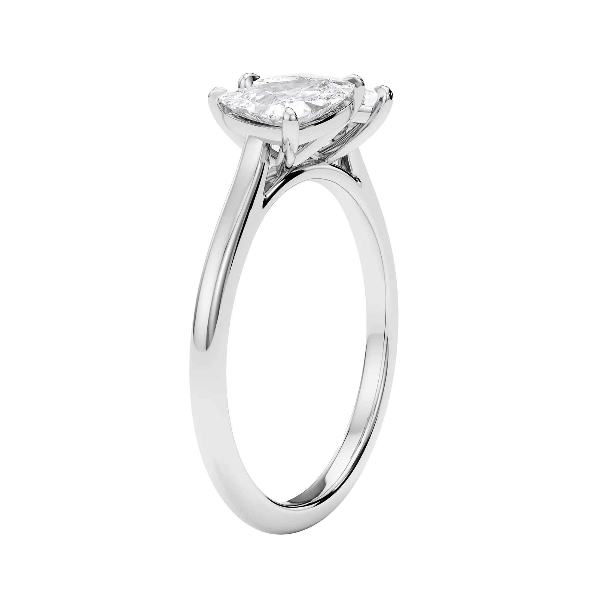Twin Trillion-Cut Diamond Engagement Ring