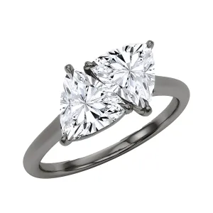 Twin Trillion-Cut Diamond Engagement Ring