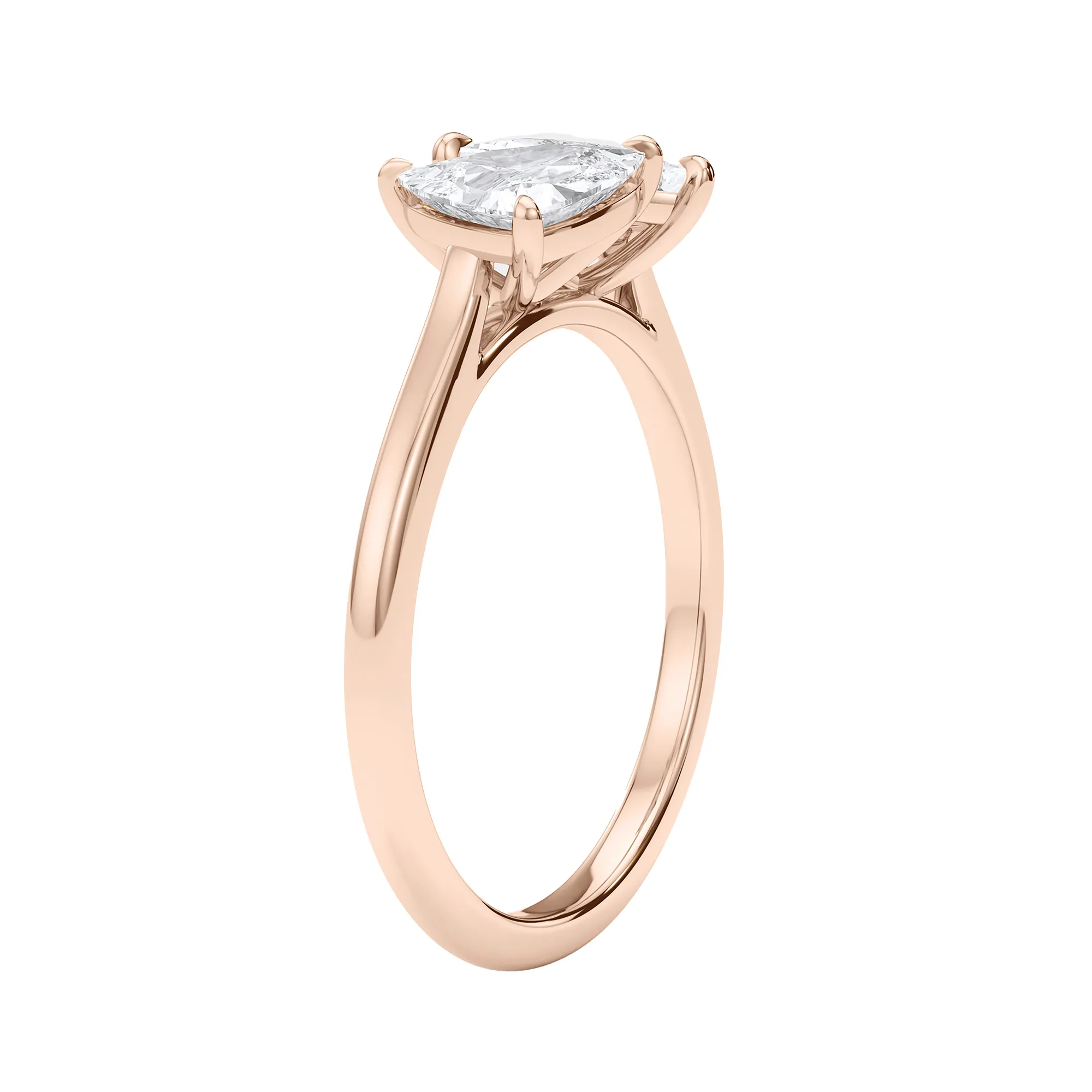 Twin Trillion-Cut Diamond Engagement Ring