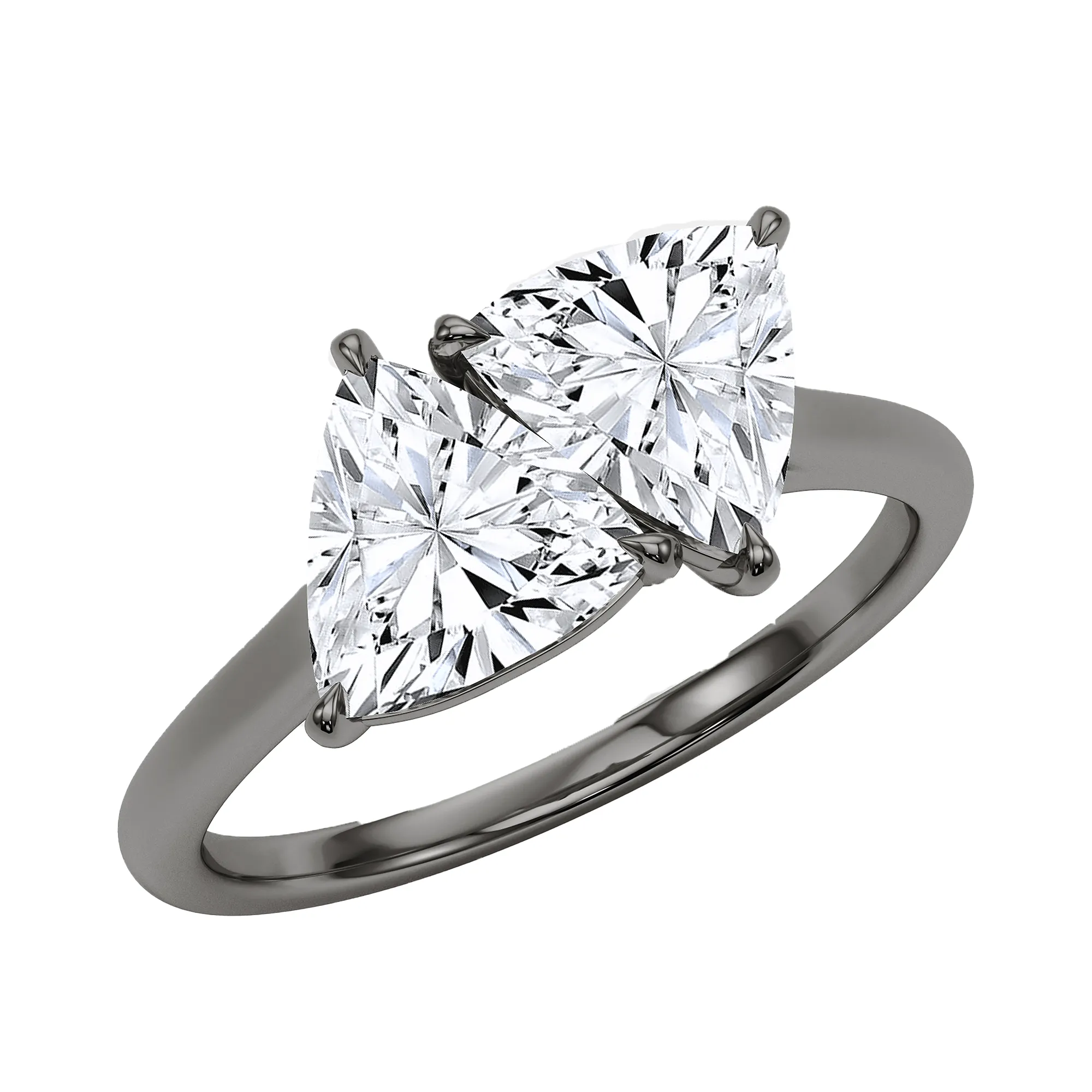 Twin Trillion-Cut Diamond Engagement Ring