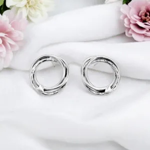 Trinity Heart Large Stud Earrings