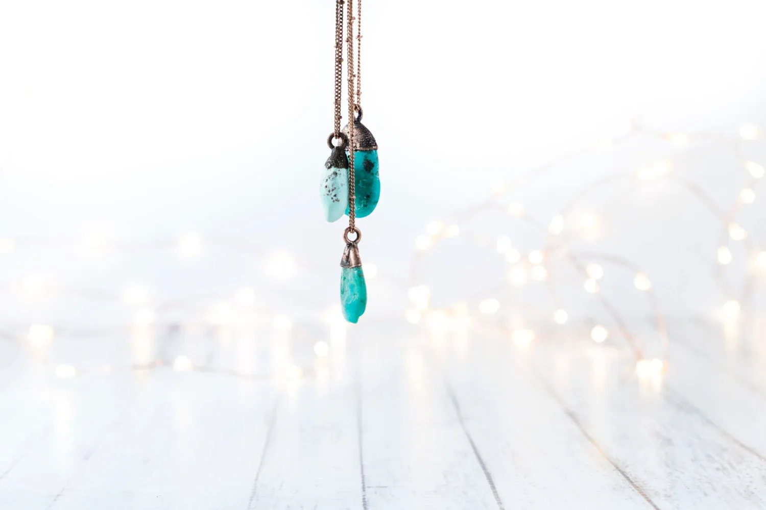 Turquoise nugget necklace | Raw turquoise jewelry