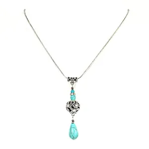 Turquoise/Silver Pendant Necklace