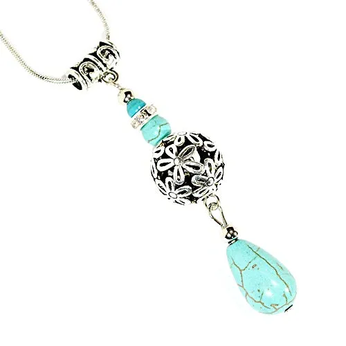 Turquoise/Silver Pendant Necklace