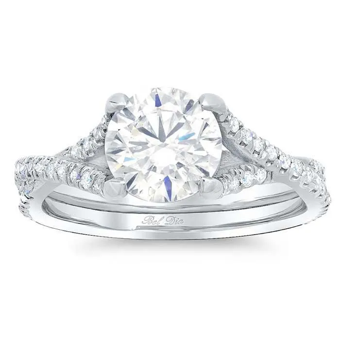 Twisting Moissanite Engagement Ring