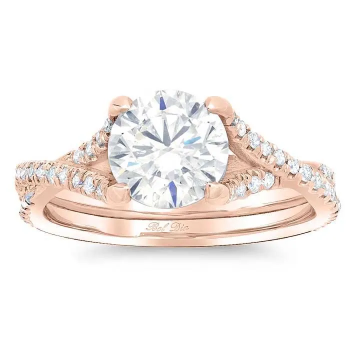 Twisting Moissanite Engagement Ring