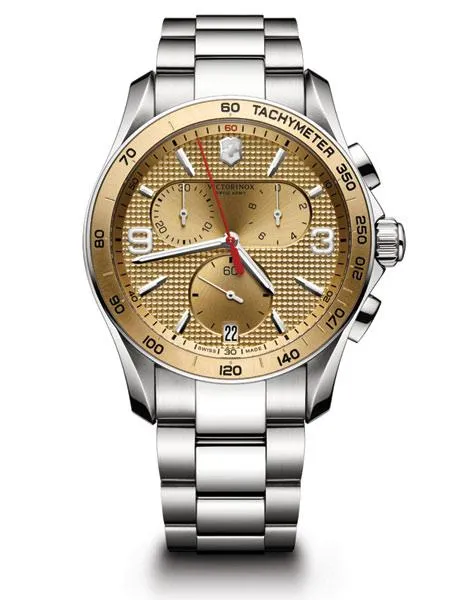 Victorinox Swiss Army Mens Chrono Classic - Bracelet - Gold-Tone Dial - Date