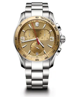 Victorinox Swiss Army Mens Chrono Classic - Bracelet - Gold-Tone Dial - Date
