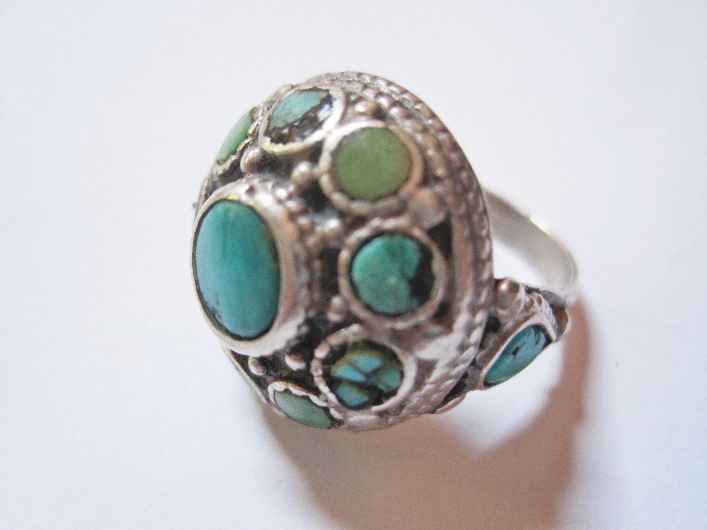 Vintage Ladakh Silver and Turquoise Ring