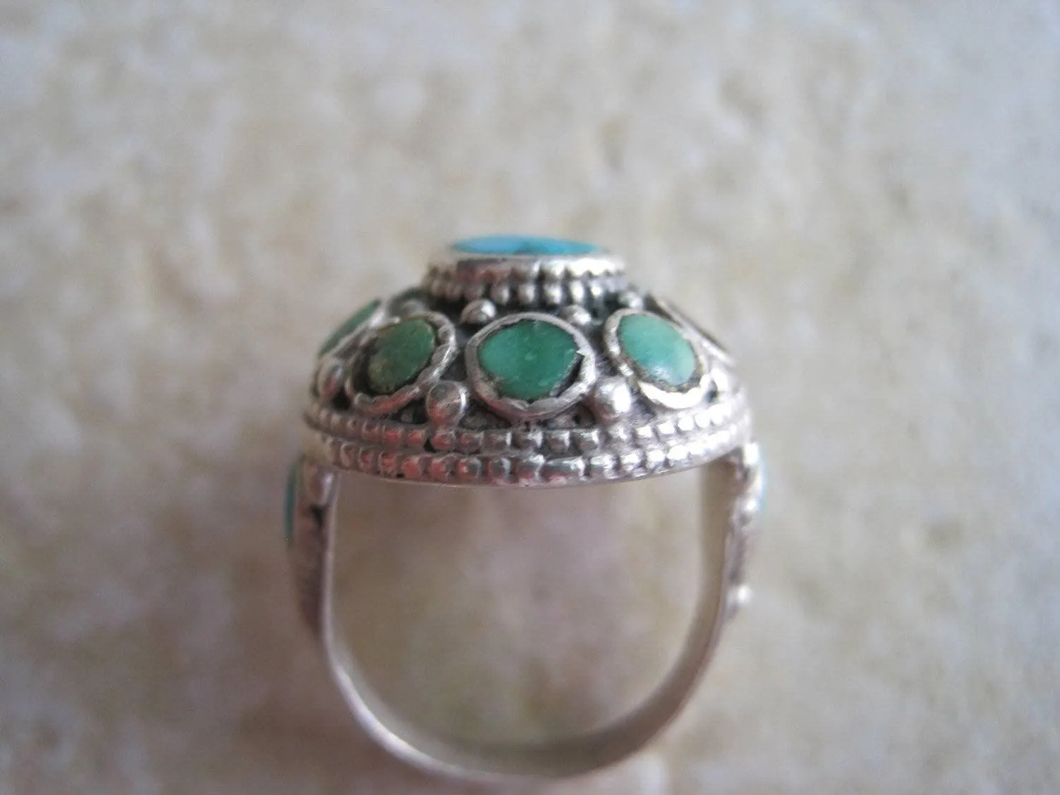 Vintage Ladakh Silver and Turquoise Ring