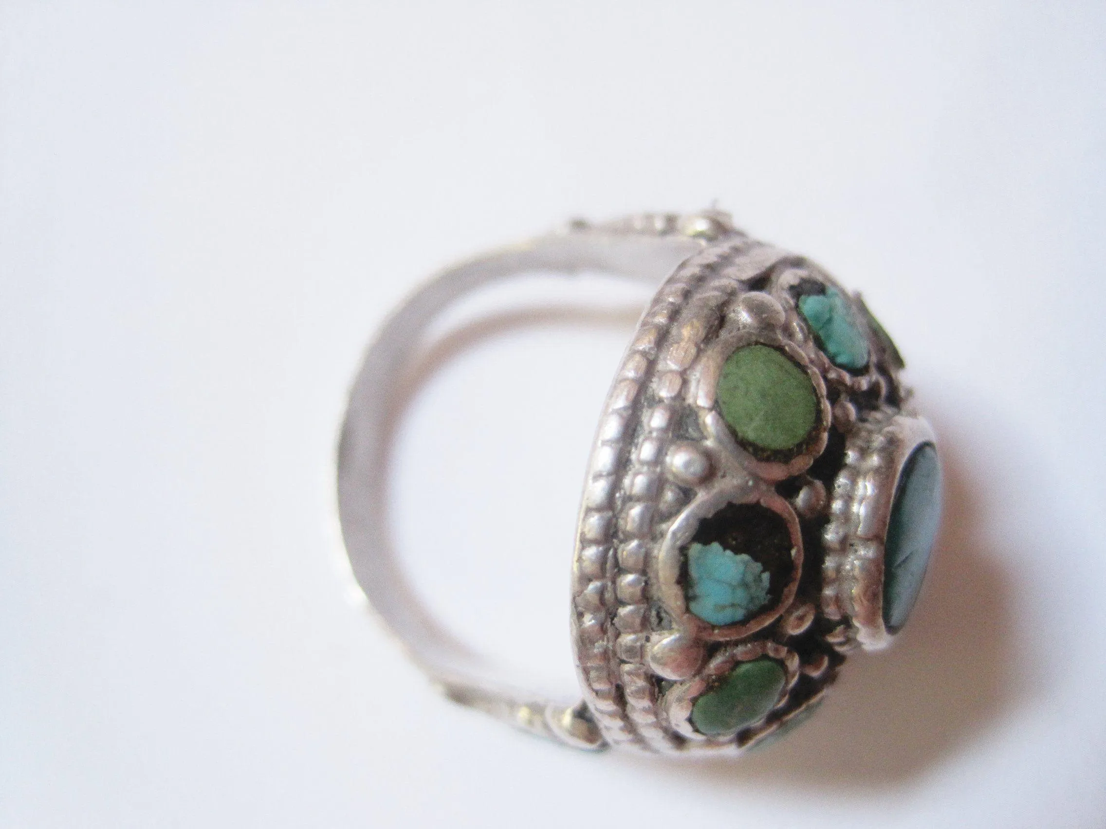Vintage Ladakh Silver and Turquoise Ring