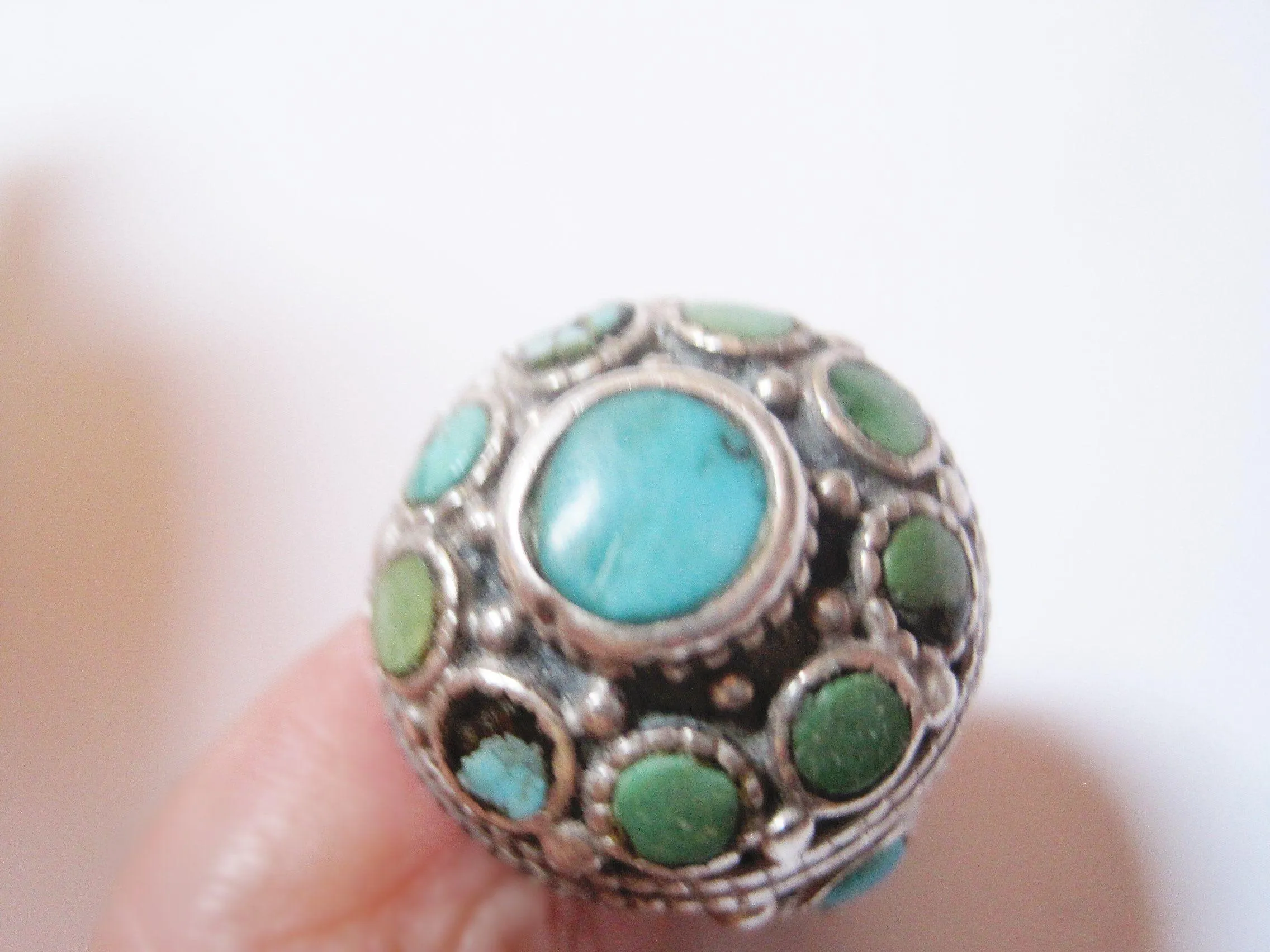 Vintage Ladakh Silver and Turquoise Ring