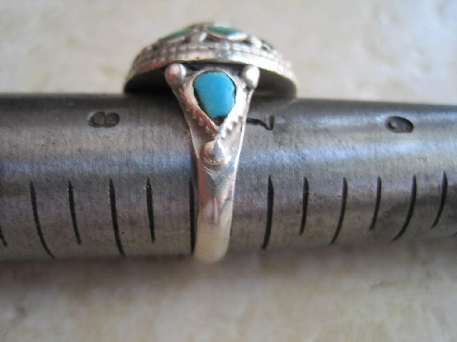 Vintage Ladakh Silver and Turquoise Ring
