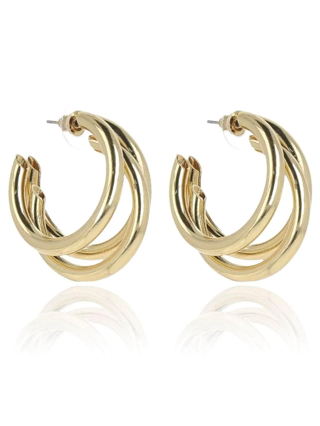 Vithya Visvendra In Triple Hoop Earrings Gold