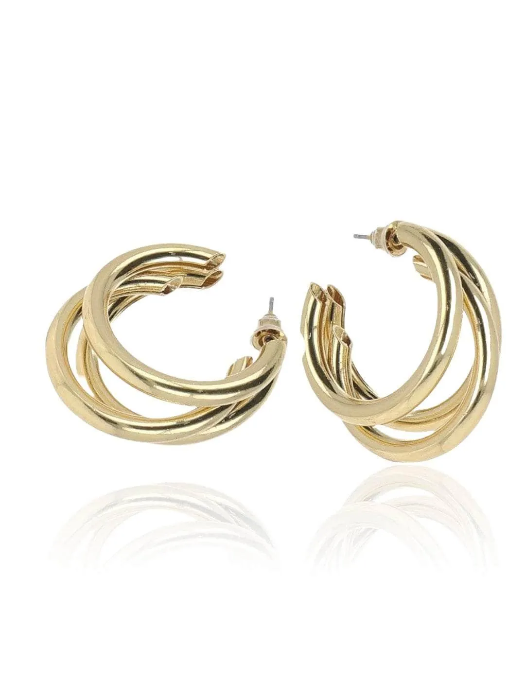Vithya Visvendra In Triple Hoop Earrings Gold