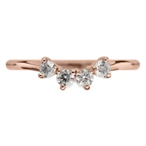 White Diamond Ursa Contour Wedding Ring, 14k Rose Gold