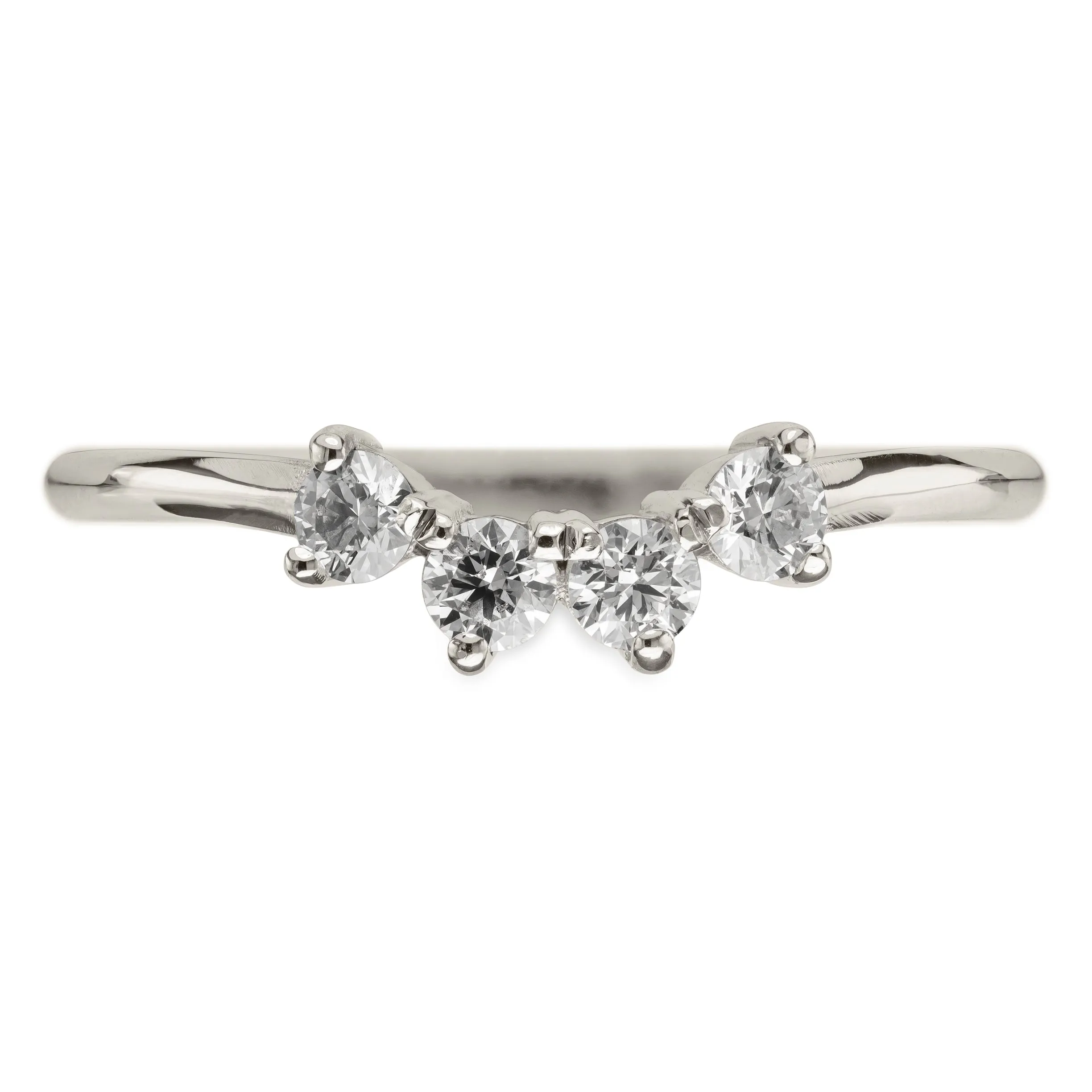 White Diamond Ursa Contour Wedding Ring, 14k White Gold