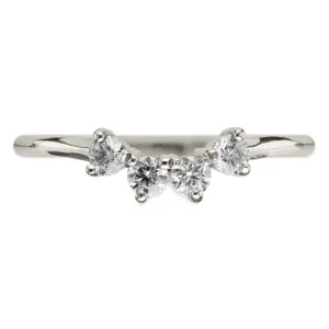 White Diamond Ursa Contour Wedding Ring, 14k White Gold