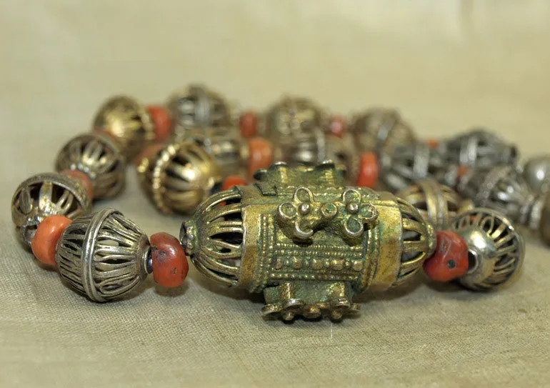 Yemen Gold Wash on Coin Silver Necklace!
