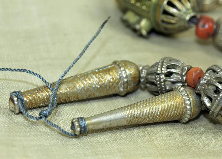 Yemen Gold Wash on Coin Silver Necklace!
